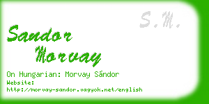 sandor morvay business card